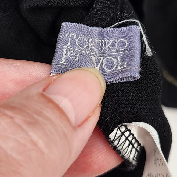 Tokuko 1er vol Black Embroidered Graphic Print Tunic Mini Dress Women's 9 (US M) - Picture 4 of 12